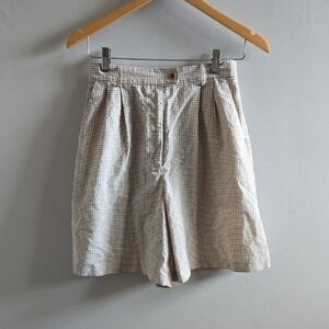 Vintage Northern Traditions Mom Shorts Beige Check Size 7/8